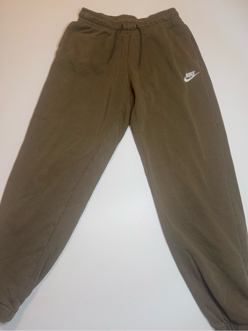 Nike Adult Unisex Olive Jogger Sweatpants with White Swoosh